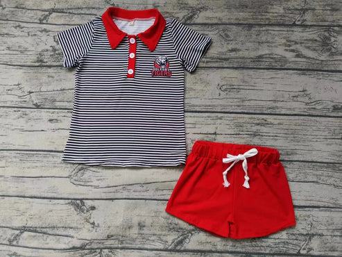 5.7 Baby Boys Stripes Tigers Team Tee Shorts Clothes Sets Preorder(moq 3)