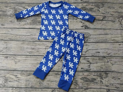 5.7 Baby Girls Boys Team UK Blue Tee Pants Pajamas Clothing Sets Preorder(moq 3)