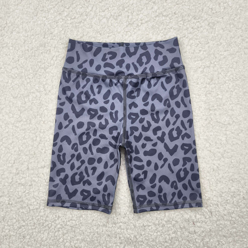 5.9 SS0539 Baby Girls Gray Leopard Biking Shorts Bottoms