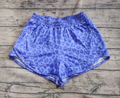 4.24 SS0470 Adult Women Purple Leopard Yoga Summer Shorts Preorder