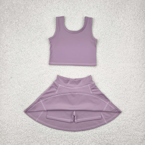 4.19 GSD1980 Baby Girls Dark Grey Vest Top Sports Skorts Clothes Set