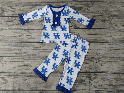 5.7 Baby Girls Team UK Top Ruffle Pants Pajamas Clothes Sets order preorder (moq 3)