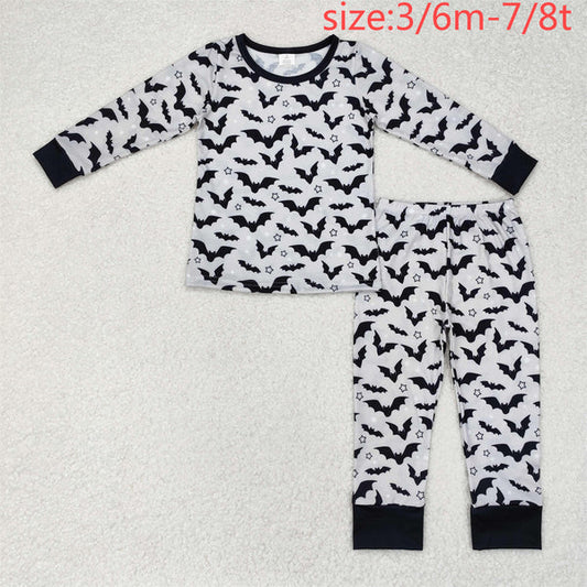 4.8  bamboo rts no moq BLP0520 Modal Halloween bat long-sleeved long-pants pajamas set