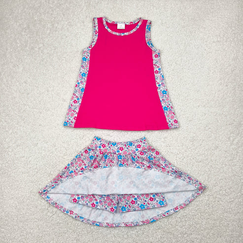 4.15 GSD1926 Baby Girls Pink Tunic Top Skorts Skirts Clothes Set