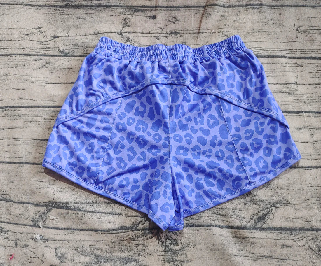 4.24 SS0470 Adult Women Purple Leopard Yoga Summer Shorts Preorder