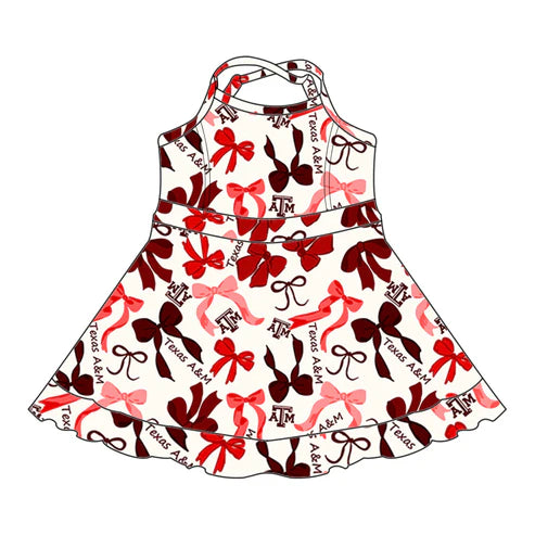 6.10 Custom Moq 3 each item Sibling Baby Girls ATM Team Dresses Clothes Sets