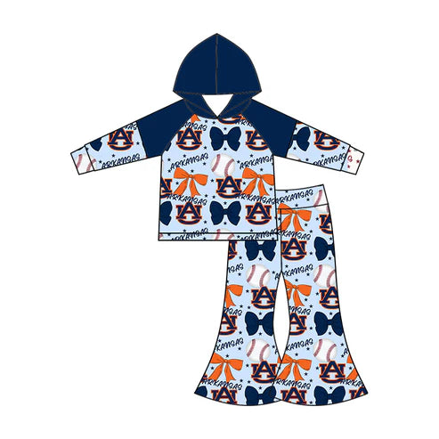 6.25 Custom Moq 3 each item Sibling Baby Girls Auburn Team Romper Dress Clothes Sets