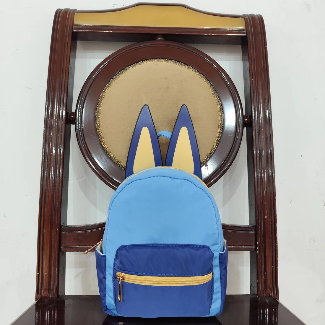 3.17 BA0281 Baby Kids Cute Blue Dog Ears Backpacks Bag