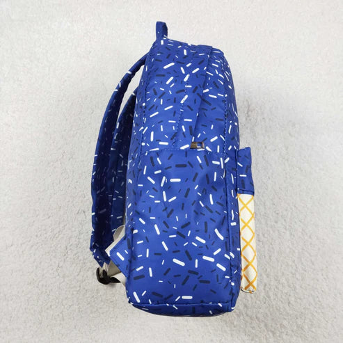 11.27 BA0340 Baby Kids Hot Blue Drip Team Zipper School Back Bags