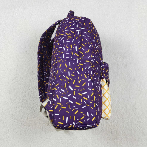11.8 BA0327 Baby Kids Purple Team Zipper School Back Bags
