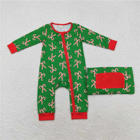 5.21 Sibling Baby Infant Boys Long Sleeves Christmas Zipper Rompers