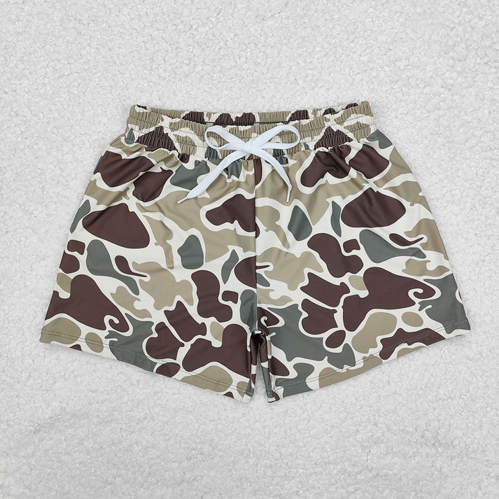 Family Baby Girls Green Camouflage Boys Trunks Swimsuits