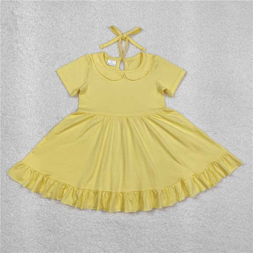 4.29 Sibling Baby Girls Round Collar Ruffle Knee Length Dresses