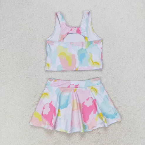 GSD0991 Girls summer Colorful sleeveless pantsuit swimsuit