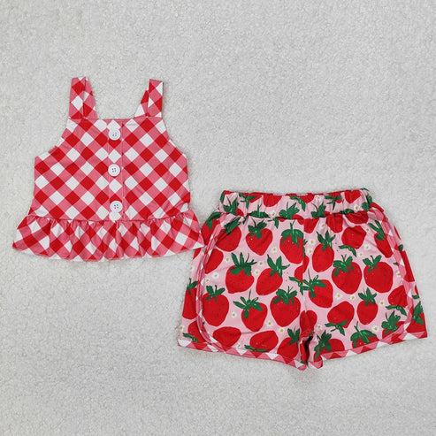 4.19  Sibling Baby Girls Summer Straps Top Shorts Clothes Sets