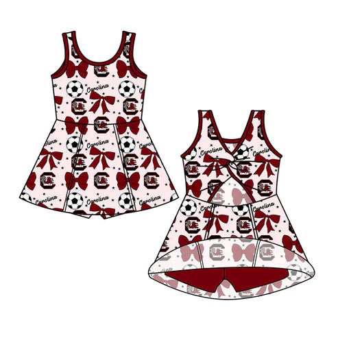 6.25 Custom Moq 3 each item Sibling Baby Girls South Carolina Team Romper Dress Clothes Sets