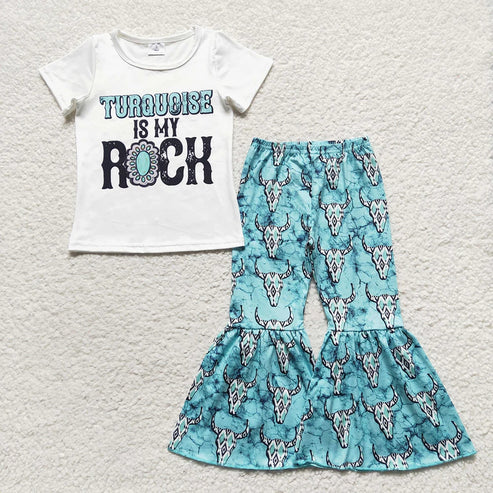 5.9 Sibling Baby Girls Western Shirts Bell Bottom Pants Outfits Sets