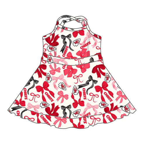 6.10 Custom Moq 3 each item Sibling Baby Girls KC Team Dresses Clothes Sets