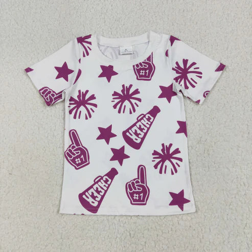 6.26 Sibling 6 Colors Baby Girls Cheer Team Tee Shirts Top