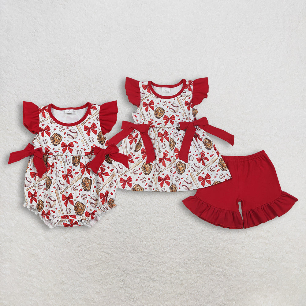 Sibling Baby girls clothes shorts Sleeve Shorts Clothes Sets and romper