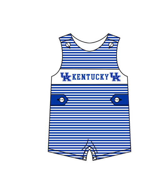 1.29 Custom Order Moq 3 Baby Boy Sleeveless Stripes Button Kentucky UK Team Bubble Rompers