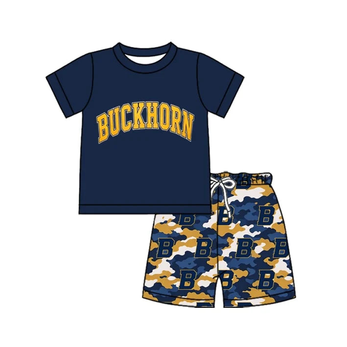 Custom Order Baby Boys Buckhorn Top Camo Short Team Clothes Sets