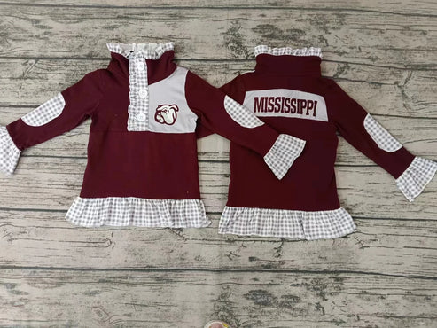 4.28 Preorder moq 3 Baby Girls Team Dog Missi Pullover Shirt Tee Shirts
