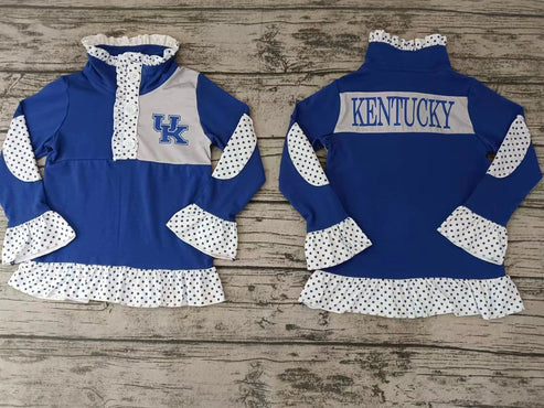 4.28 Preorder moq 3 Baby Girls Team Blue UK Pullover Shirt Tee Shirts