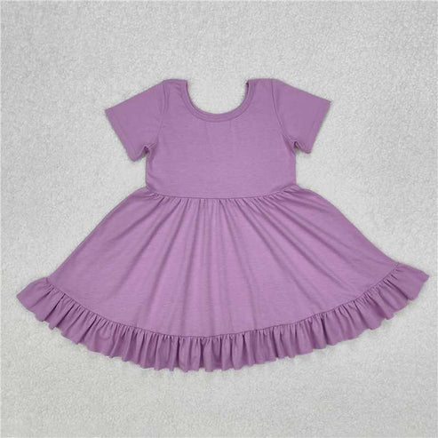 4.29 Sibling Baby Girls Round Collar Ruffle Knee Length Dresses