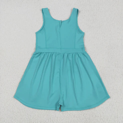 9.17 SR3023 Baby Girls Green Sleeveless Yoga Jumpsuit