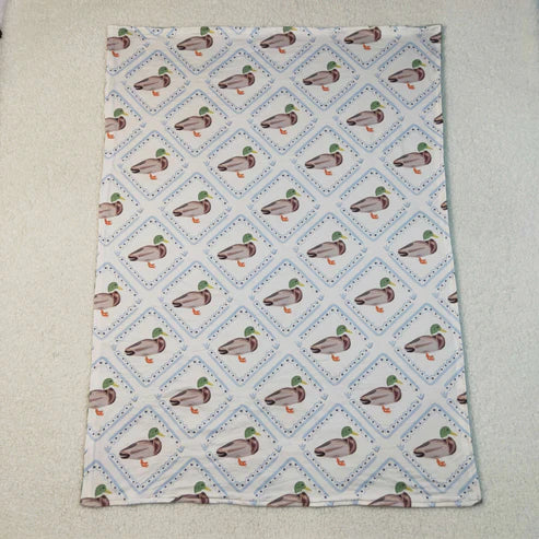9.23 BL0213 Baby Kids Green Ducks Plaid Western Blanket