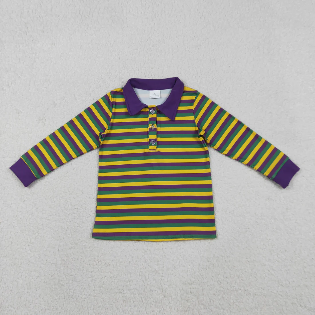 Sibling baby boys clothes mardi gras long sleeve tops