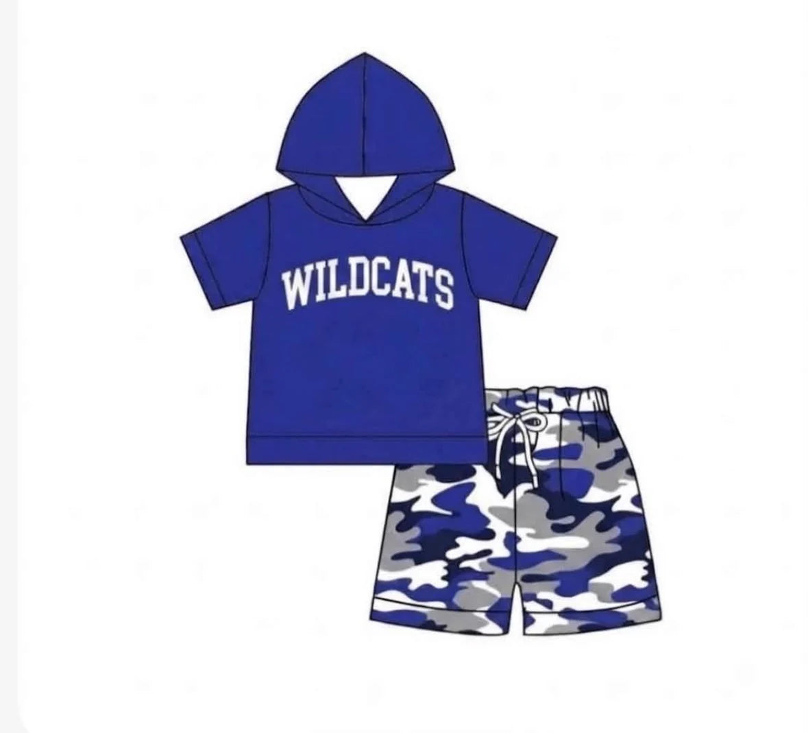 Custom Order Baby Boys Wildcats Hooded Shirt Top Shorts Outfits Clothes Sets