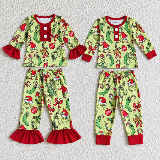 Sibling Baby Boys Christmas Girls Candy Holiday Pajamas Clothes Sets
