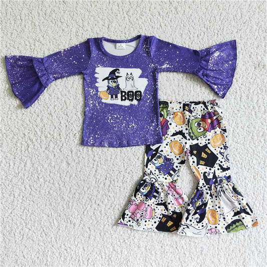 GLP0007 Halloween bluey purple long sleeve pantsuit