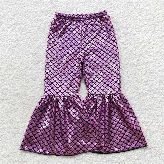 P0249 Fish scale purple pants