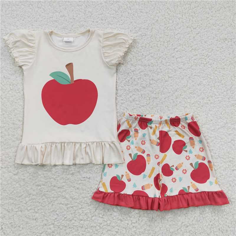 GSSO0359 Apple print short sleeve pencil shorts suit