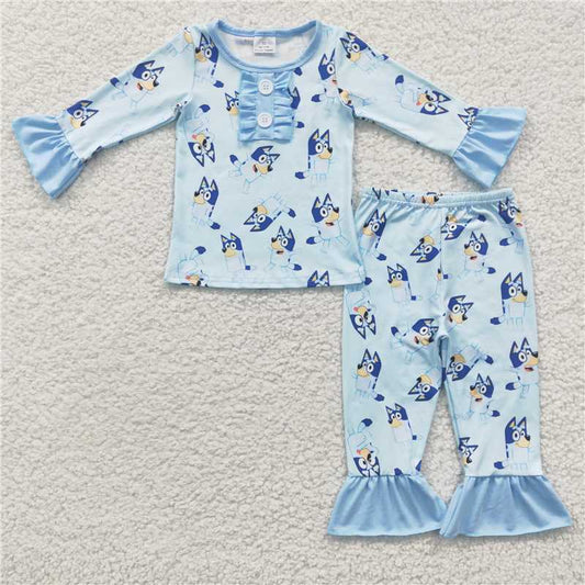 6 C9-16 Girls Bluey leo long sleeved pant pajama set