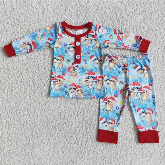 6 B11-24 Boys Bluey long sleeve trousers pajamas