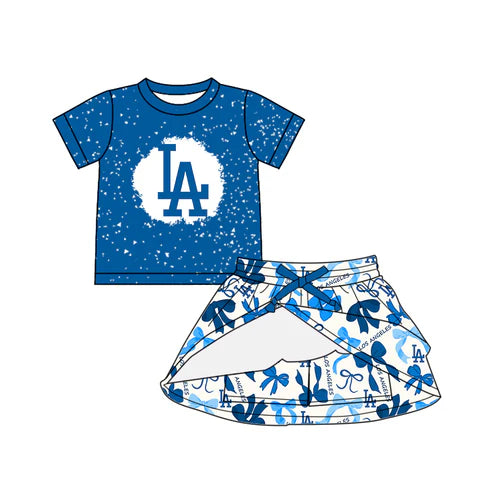 6.10 Custom Moq 3 each item Sibling Baby Girls LA Team Dresses Clothes Sets