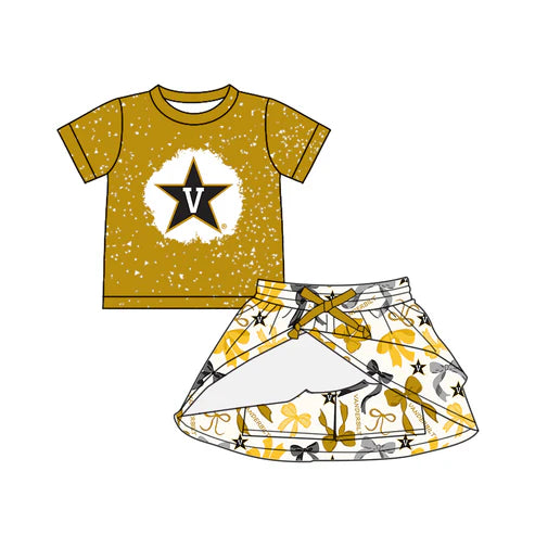 6.10 Custom Moq 3 each item Sibling Baby Girls V Team Dresses Clothes Sets