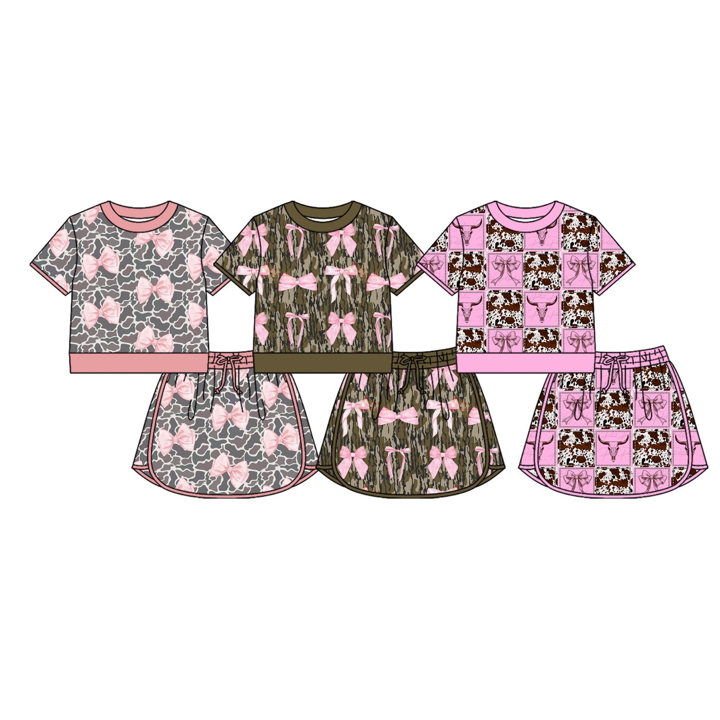 26.1.20 Custom (Moq 3 or 5) Sibling Baby Girl Short Sleeve Tops Skirt Dress 2Pcs Set