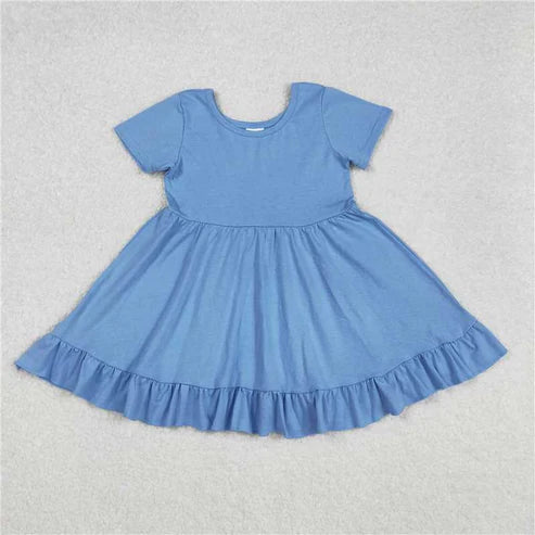 4.29 Sibling Baby Girls Round Collar Ruffle Knee Length Dresses