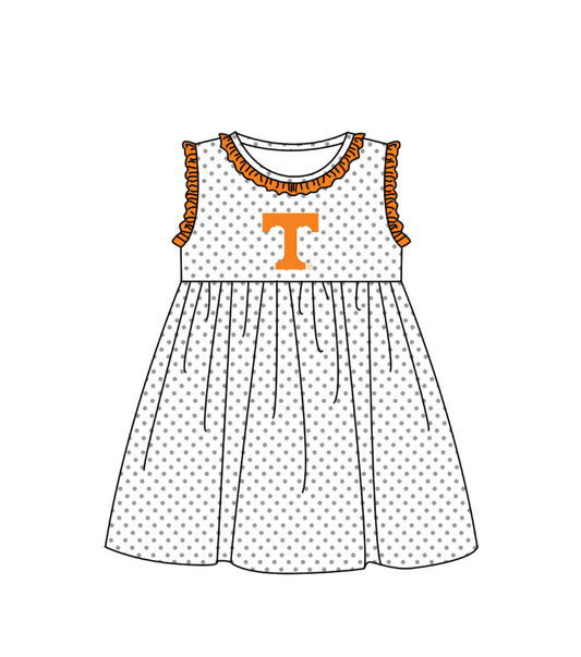 2.2 Custom Order Moq 3 Baby Girl Sleeveless T Polka Dots Team Knee Length Dresses