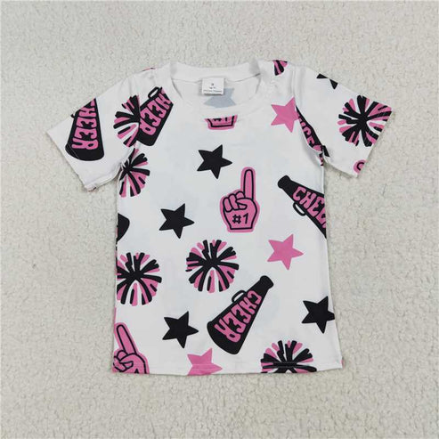 6.26 Sibling 6 Colors Baby Girls Cheer Team Tee Shirts Top
