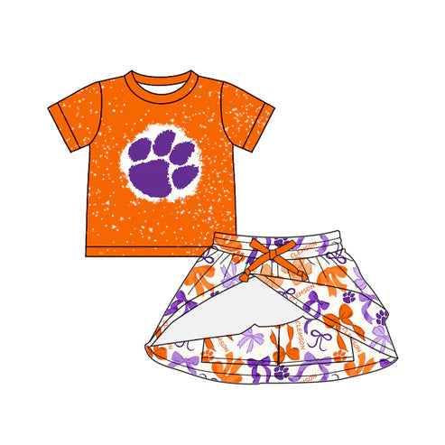6.10 Custom Moq 3 each item Sibling Baby Girls Clemson Team Dresses Clothes Sets