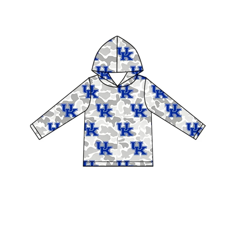 Custom Order Baby Boys UK Grey Camouflage Team Hoodies Tops