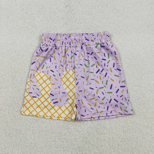 RTS NO MOQ(In Stock) Waffle Ice Cream Light Purple Shorts