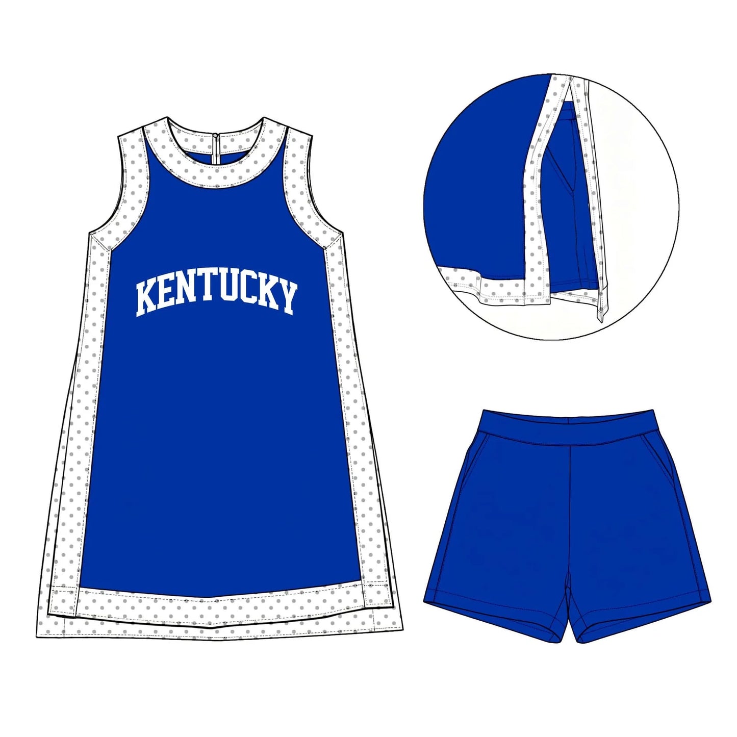Custom Order Baby Girls Sleeveless Kentucky Yoga Active Split Short Clothes Set