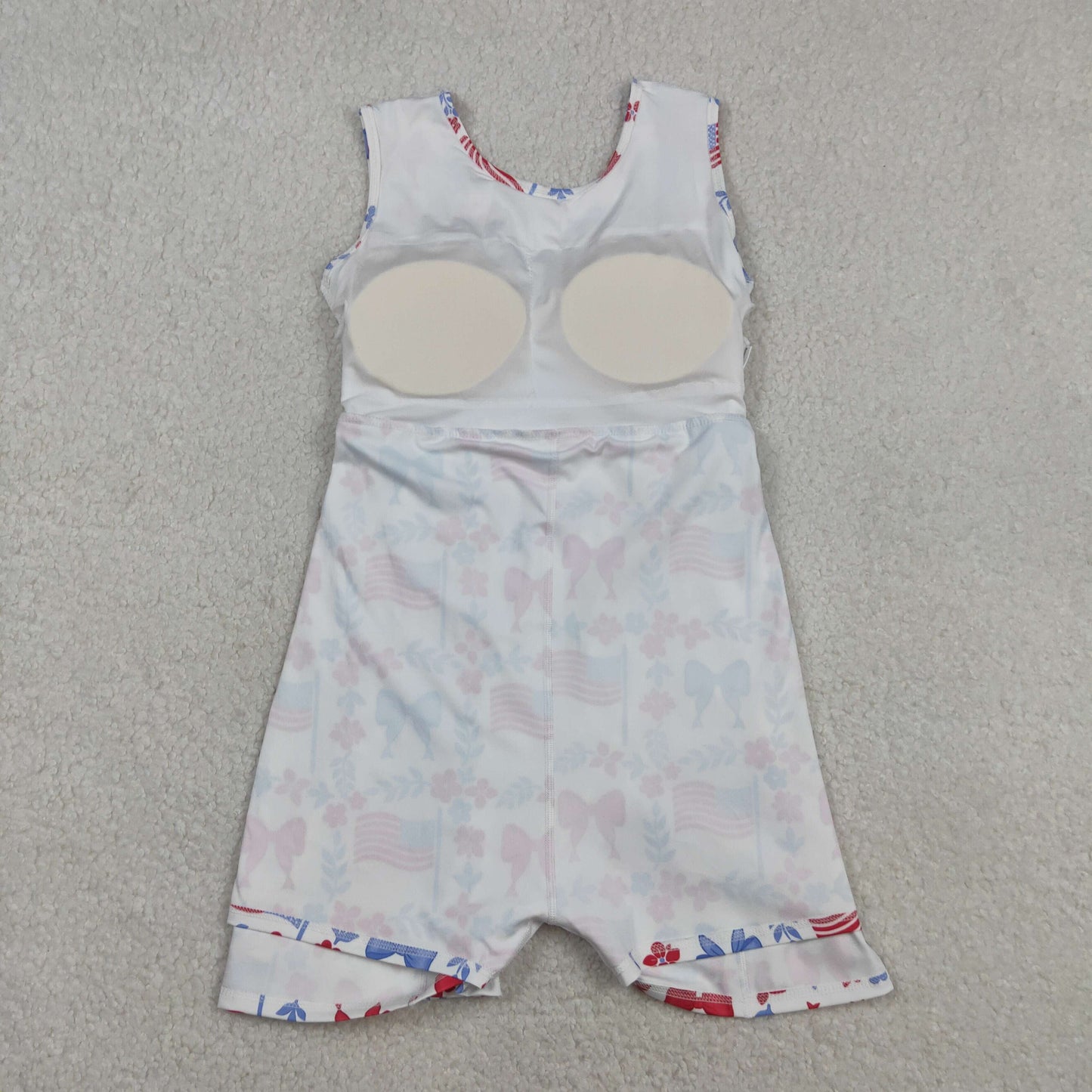 GSD3500 Kids Baby Girl Flower Flags 4th of July Yoga Active Shorts Knee Length Dress